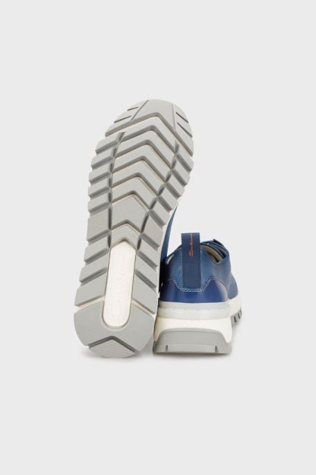 Santoni Hakiki Deri Sneaker Erkek Ayakkabı MBIH21976BINCGLBU86 LACİVERT - 9