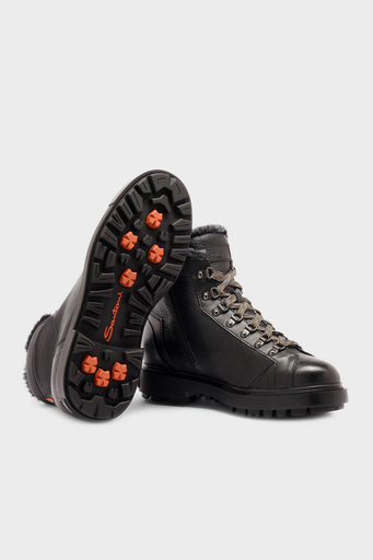Santoni İçi Yumuşak Tüylü Deri Erkek Bot MGSM18190NERAYLWN01 SİYAH - 6