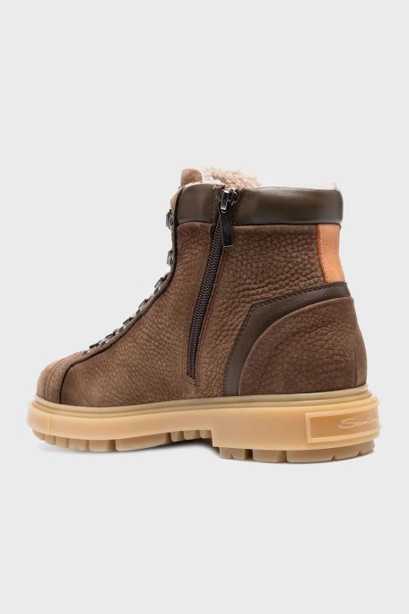 Santoni İçi Yumuşak Tüylü Nubuk Deri Erkek Bot MGSM18190AMBZEMRS47 KAHVE - 6