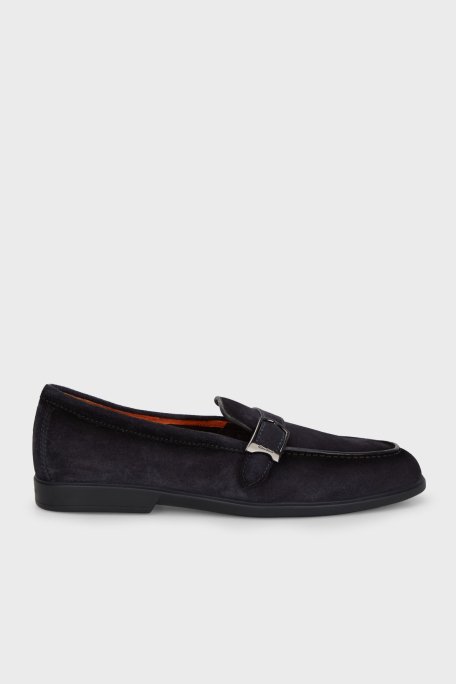 Santoni Kemerli Süet Loafer Erkek Ayakkabı MGAR18824OOTSRVRU59 LACİVERT - 1