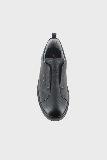 Santoni Logolu Deri Sneaker Erkek Ayakkabı MBCD21995NEAKAUAN01 SİYAH - 11