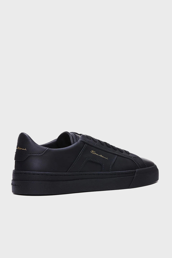 Santoni Logolu Hakiki Deri Sneaker Erkek Ayakkabı MBGT21779NEORXWHN01 SİYAH - 4