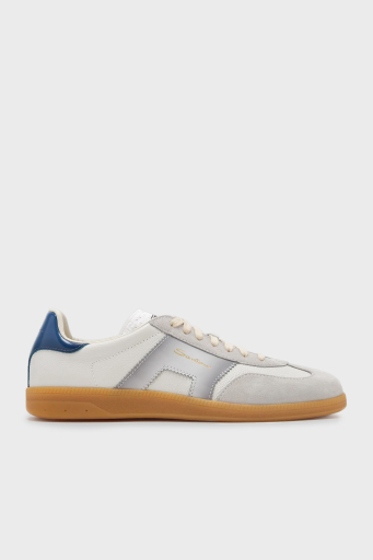 Santoni Logolu Hakiki Deri Süet Detaylı Sneaker Erkek Ayakkabı MBPL21965FARCNOCI32 BEYAZ - 6