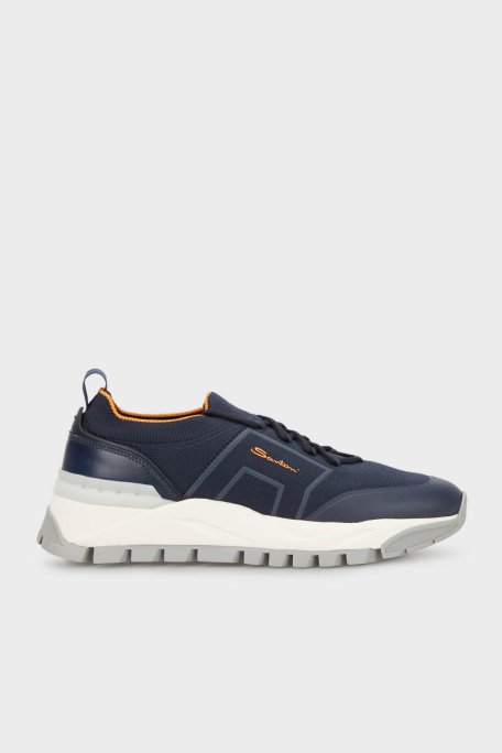 Santoni Logolu Sneaker Erkek Ayakkabı MBIH21923BGBRVDNU61 LACİVERT - 1