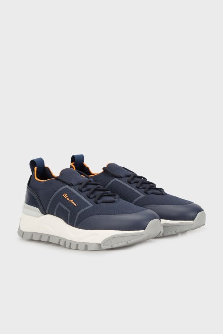 Santoni Logolu Sneaker Erkek Ayakkabı MBIH21923BGBRVDNU61 LACİVERT - 3