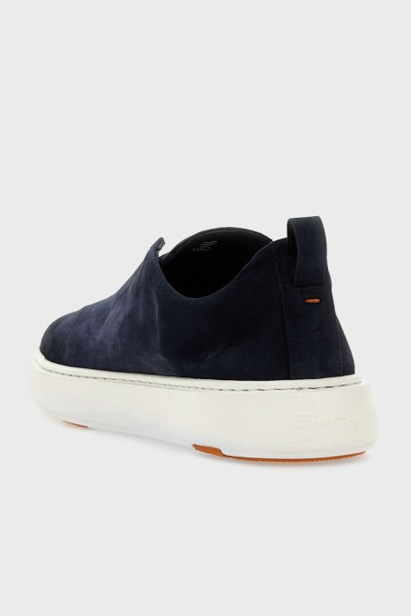 Santoni Logolu Süet Kalın Tabanlı Slip-On Sneaker Erkek Ayakkabı MBCD21995BARTFEHU59 LACİVERT - 10
