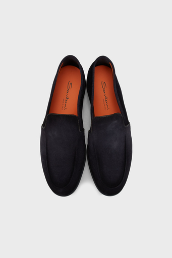 Santoni Süet Loafer Erkek Ayakkabı MGAR18829OOTSRVRU59 LACİVERT - 4
