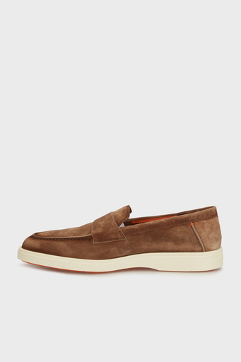 Santoni Süet Loafer Erkek Ayakkabı MGDT19051TICSEAAM21 KAHVE - 3