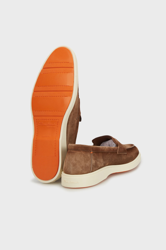 Santoni Süet Loafer Erkek Ayakkabı MGDT19051TICSEAAM21 KAHVE - 5