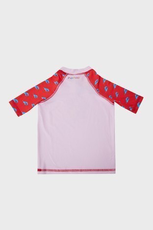 Slipstop - Slipstop Beach Boys Desenli Uv Korumalı Sıfır Yaka Mayo Erkek Çocuk T Shirt ST22120046 KIRMIZI-PEMBE (1)
