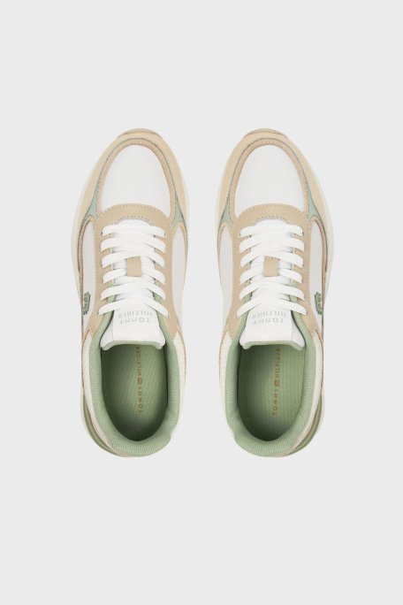 Tommy Hilfiger % 100 Deri Logolu Sneaker Bayan Ayakkabı FW0FW08472 0LB BEYAZ-BEJ - 3