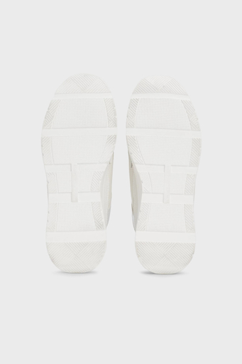 Tommy Hilfiger % 100 Deri Logolu Sneaker Bayan Ayakkabı FW0FW08472 0LH EKRU-MAVİ - 7