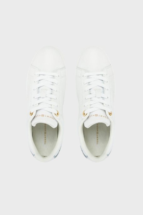 Tommy Hilfiger % 100 Deri Logolu Sneaker Bayan Ayakkabı FW0FW08642 YBS BEYAZ - 3