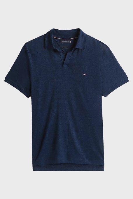Tommy Hilfiger % 100 Keten Regular Fit Erkek Polo Yaka T Shirt MW0MW38476 DW5 LACİVERT - 5