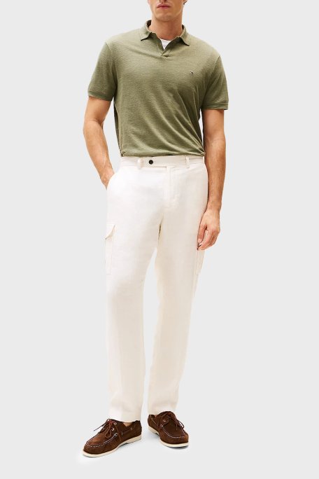 Tommy Hilfiger % 100 Keten Regular Fit Erkek Polo Yaka T Shirt MW0MW38476 PLI YEŞİL - 2