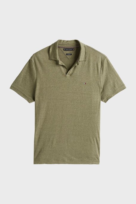 Tommy Hilfiger % 100 Keten Regular Fit Erkek Polo Yaka T Shirt MW0MW38476 PLI YEŞİL - 5