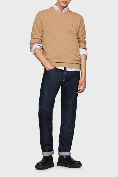 Tommy Hilfiger % 100 Pamuk Regular Fit Bisiklet Yaka Erkek Kazak MW0MW36347 RBC KOYU HAKİ - 2