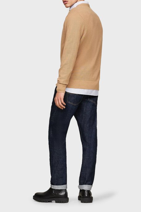 Tommy Hilfiger % 100 Pamuk Regular Fit Bisiklet Yaka Erkek Kazak MW0MW36347 RBC KOYU HAKİ - 3