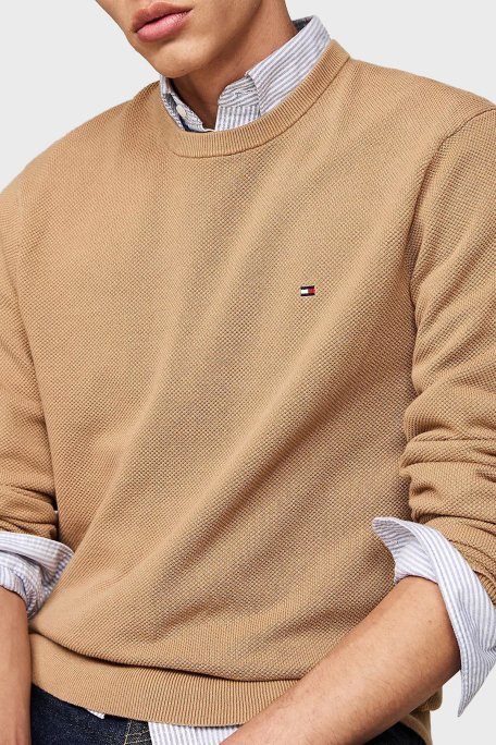 Tommy Hilfiger % 100 Pamuk Regular Fit Bisiklet Yaka Erkek Kazak MW0MW36347 RBC KOYU HAKİ - 4