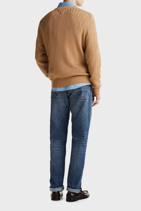 Tommy Hilfiger % 100 Pamuk Regular Fit Bisiklet Yaka Erkek Kazak MW0MW37400 RBC KOYU HAKİ - 3