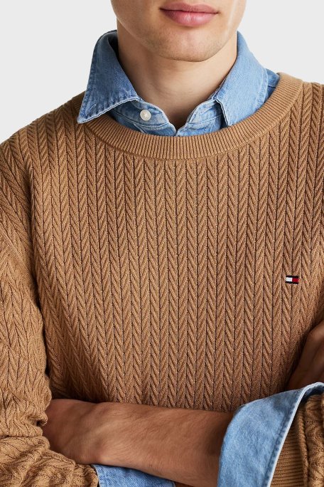 Tommy Hilfiger % 100 Pamuk Regular Fit Bisiklet Yaka Erkek Kazak MW0MW37400 RBC KOYU HAKİ - 4