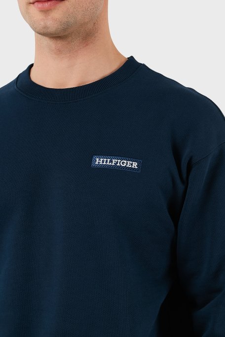 Tommy Hilfiger % 100 Pamuk Regular Fit Bisiklet Yaka Erkek Sweat MW0MW37857 DAF LACİVERT - 5
