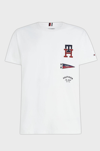 Tommy Hilfiger % 100 Pamuk Regular Fit Bisiklet Yaka Erkek T Shirt MW0MW30042 YBR BEYAZ - 4
