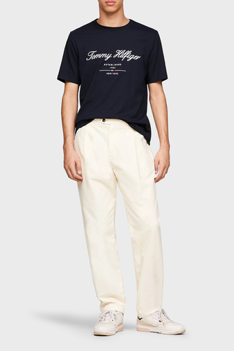 Tommy Hilfiger % 100 Pamuk Regular Fit Bisiklet Yaka Erkek T Shirt MW0MW33691 DW5 LACİVERT - 3