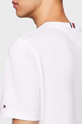 Tommy Hilfiger % 100 Pamuk Regular Fit Bisiklet Yaka Erkek T Shirt MW0MW33691 YBR BEYAZ - 5