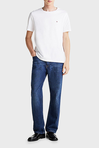 Tommy Hilfiger % 100 Pamuk Regular Fit Bisiklet Yaka Erkek T Shirt MW0MW37267 YBR BEYAZ - 3