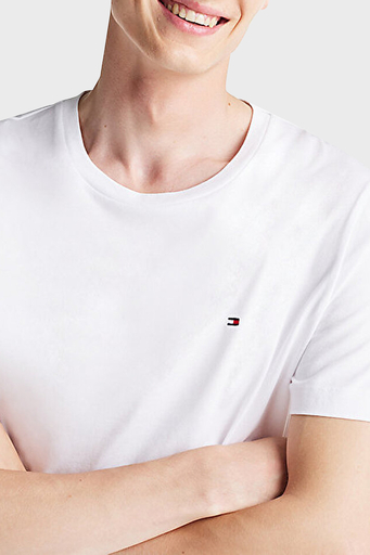 Tommy Hilfiger % 100 Pamuk Regular Fit Bisiklet Yaka Erkek T Shirt MW0MW37267 YBR BEYAZ - 4
