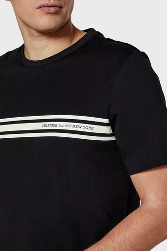 Tommy Hilfiger % 100 Pamuk Regular Fit Bisiklet Yaka Erkek T Shirt MW0MW37443 BDS SİYAH - 4