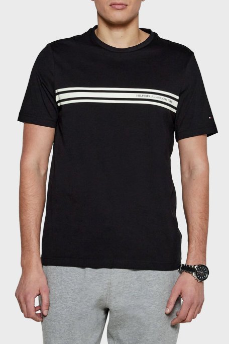 Tommy Hilfiger % 100 Pamuk Regular Fit Bisiklet Yaka Erkek T Shirt MW0MW37443 BDS SİYAH - 1