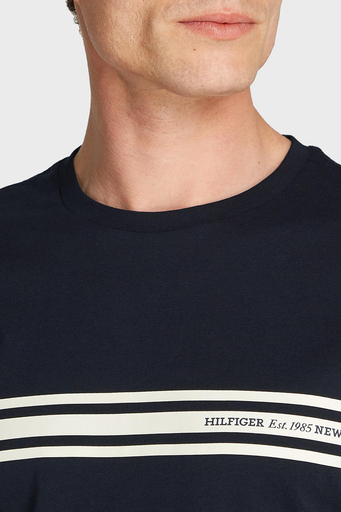 Tommy Hilfiger % 100 Pamuk Regular Fit Bisiklet Yaka Erkek T Shirt MW0MW37443 DW5 LACİVERT - 9