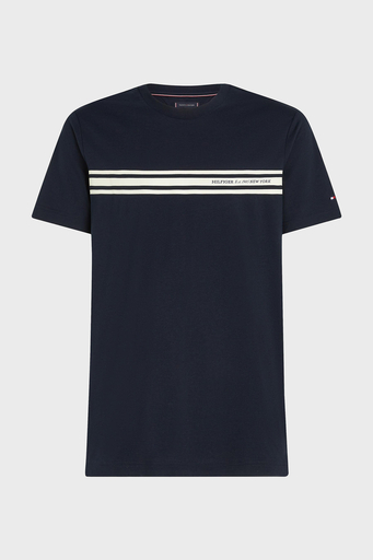 Tommy Hilfiger % 100 Pamuk Regular Fit Bisiklet Yaka Erkek T Shirt MW0MW37443 DW5 LACİVERT - 10