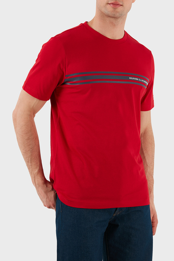 Tommy Hilfiger % 100 Pamuk Regular Fit Bisiklet Yaka Erkek T Shirt MW0MW37443 XLD KIRMIZI - 3