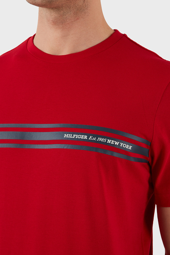 Tommy Hilfiger % 100 Pamuk Regular Fit Bisiklet Yaka Erkek T Shirt MW0MW37443 XLD KIRMIZI - 4
