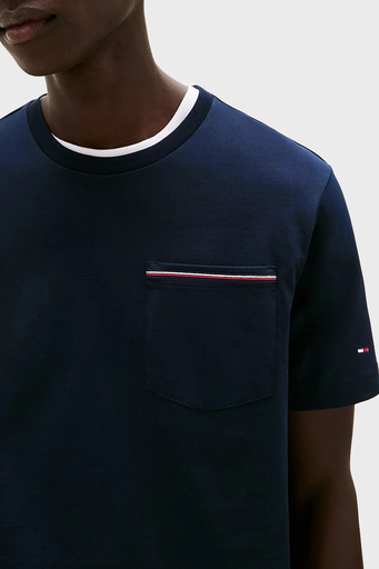Tommy Hilfiger % 100 Pamuk Regular Fit Bisiklet Yaka Erkek T Shirt MW0MW37452 DW5 LACİVERT - 4