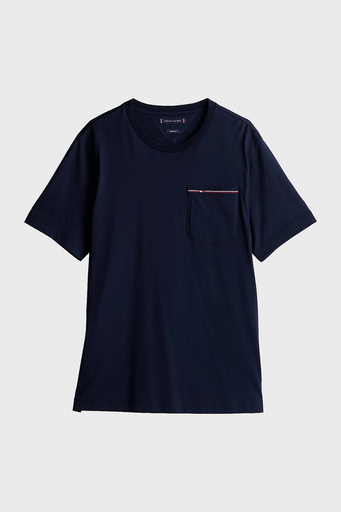 Tommy Hilfiger % 100 Pamuk Regular Fit Bisiklet Yaka Erkek T Shirt MW0MW37452 DW5 LACİVERT - 5