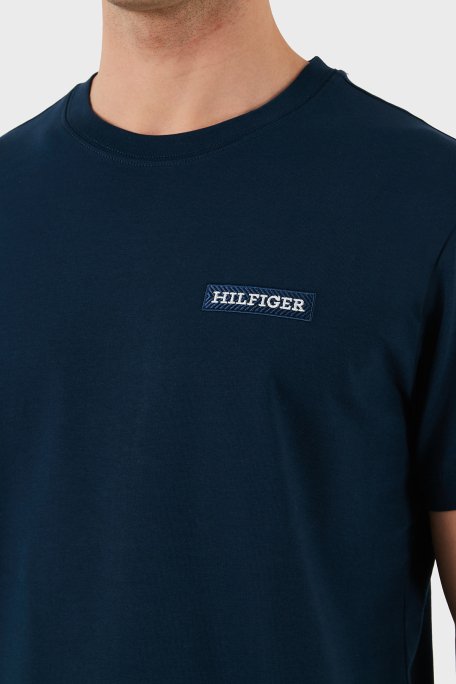 Tommy Hilfiger % 100 Pamuk Regular Fit Bisiklet Yaka Erkek T Shirt MW0MW37909 DAF LACİVERT - 5