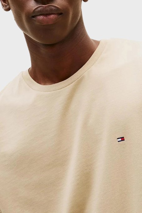 Tommy Hilfiger % 100 Pamuk Regular Fit Bisiklet Yaka Erkek T Shirt MW0MW39995 RBT KUM - 4