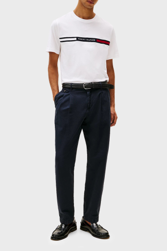 Tommy Hilfiger % 100 Pamuk Regular Fit Bisiklet Yaka Logolu Erkek T Shirt MW0MW36498 YBR BEYAZ - 3