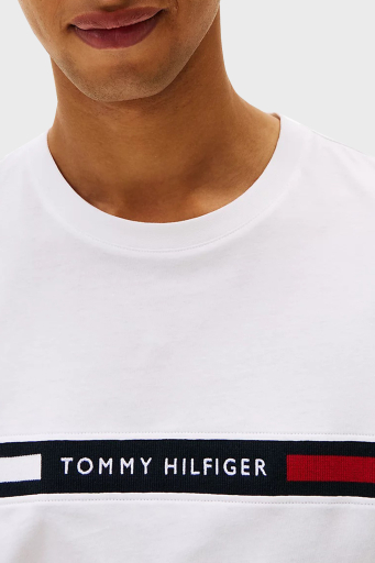 Tommy Hilfiger % 100 Pamuk Regular Fit Bisiklet Yaka Logolu Erkek T Shirt MW0MW36498 YBR BEYAZ - 4