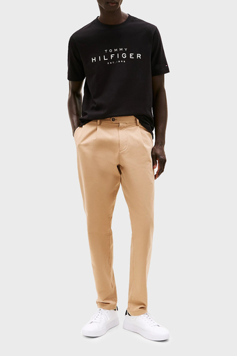 Tommy Hilfiger % 100 Pamuk Regular Fit Bisiklet Yaka Logolu Erkek T Shirt MW0MW37448 BDS SİYAH - 8