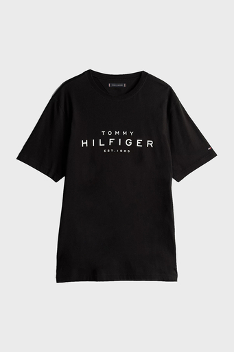 Tommy Hilfiger % 100 Pamuk Regular Fit Bisiklet Yaka Logolu Erkek T Shirt MW0MW37448 BDS SİYAH - 10