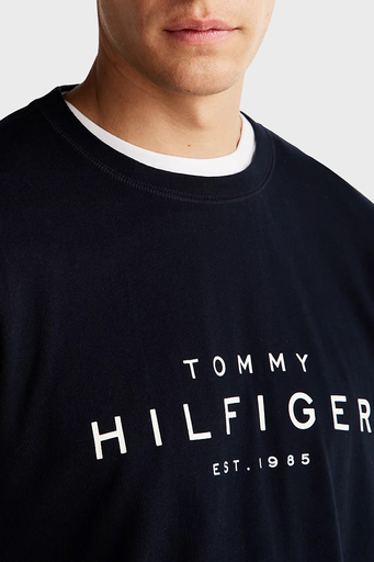 Tommy Hilfiger % 100 Pamuk Regular Fit Bisiklet Yaka Logolu Erkek T Shirt MW0MW37448 DW5 LACİVERT - 4