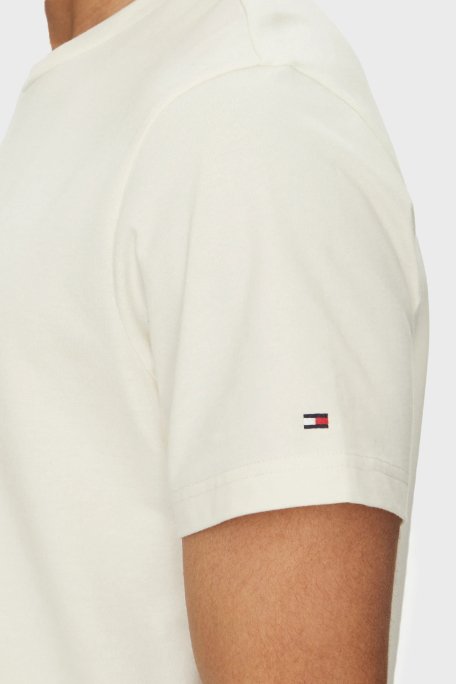 Tommy Hilfiger % 100 Pamuk Regular Fit Bisiklet Yaka Logolu Erkek T Shirt MW0MW38628 Z00 AÇIK BEJ - 5