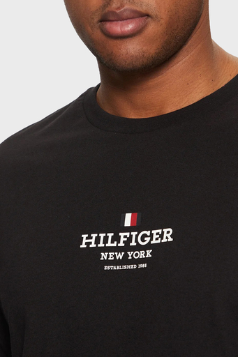 Tommy Hilfiger % 100 Pamuk Regular Fit Bisiklet Yaka Logolu Erkek T Shirt MW0MW38980 BDS SİYAH - 4