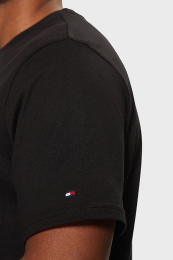 Tommy Hilfiger % 100 Pamuk Regular Fit Bisiklet Yaka Logolu Erkek T Shirt MW0MW38980 BDS SİYAH - 5