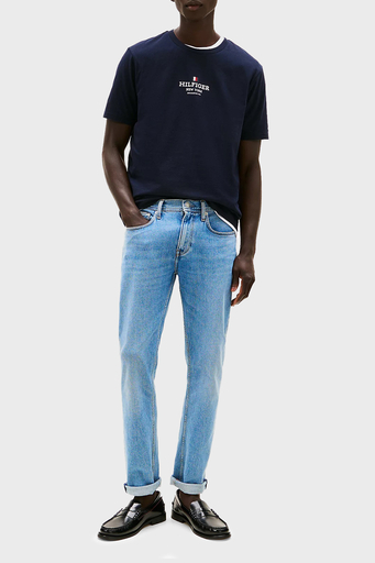 Tommy Hilfiger % 100 Pamuk Regular Fit Bisiklet Yaka Logolu Erkek T Shirt MW0MW38980 DW5 LACİVERT - 3